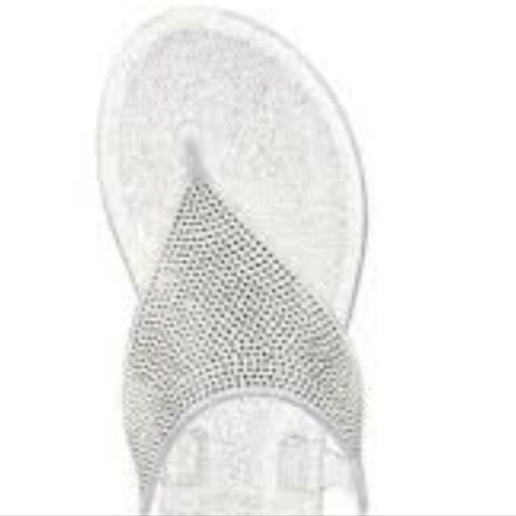 BRAND NEW RHINESTONES EMBELLISHMENTS JELLY CLEAR GLITTER SANDAL - Picture 6 of 15